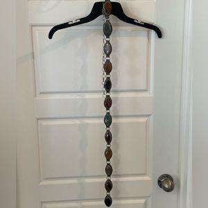 Vintage Multi Stone Silver Plated Belt